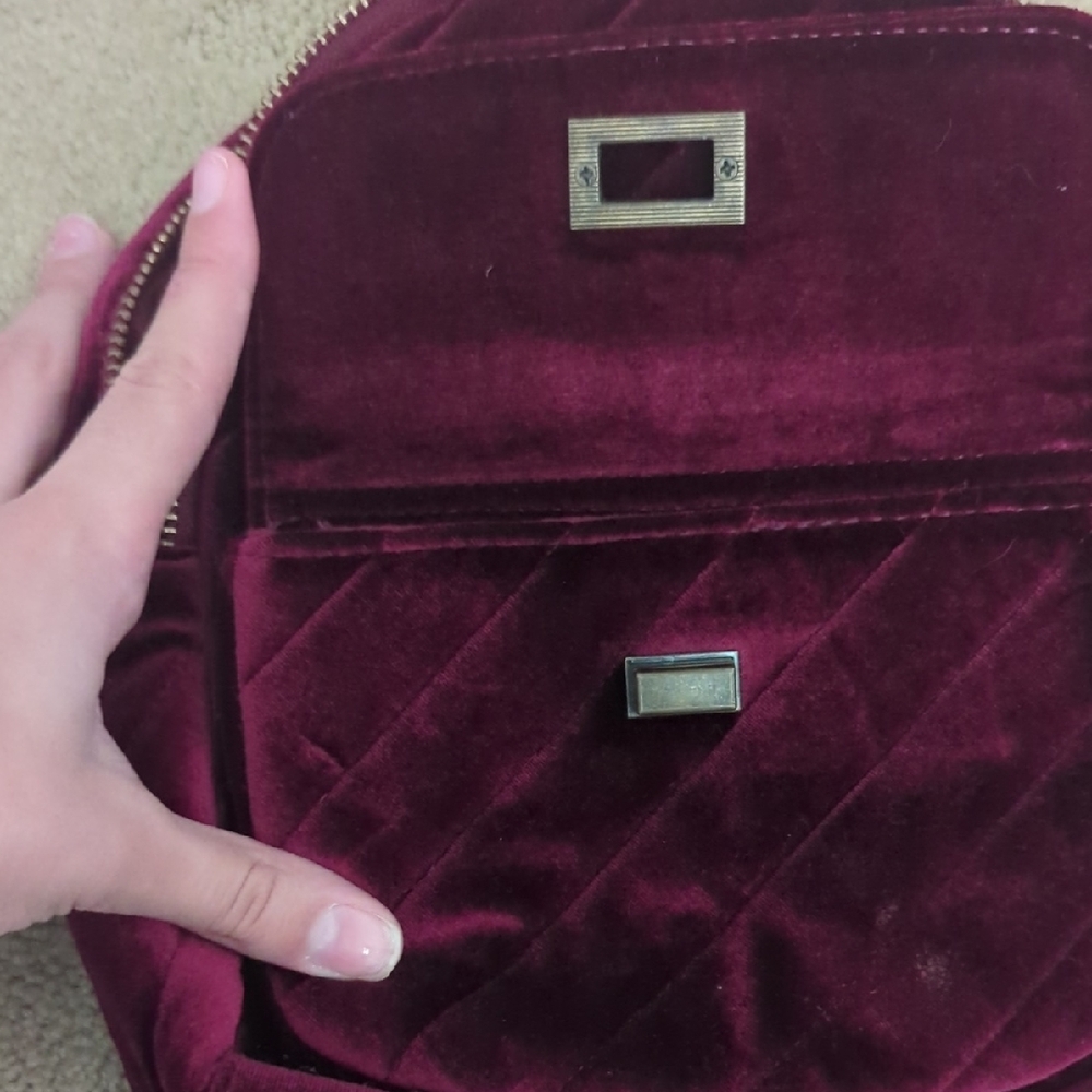 Target Burgundy Velvet Mini Backpack - Picture 3 of 5